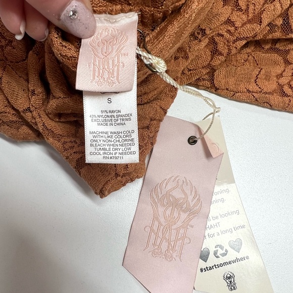 Free People We Are Hot As Hell All Tied Up Lace Bell Bottom Pants NEW With Tags - Picture 6 of 12